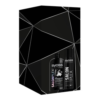 Set ingrijire par Syoss Salonplex pentru par tratat chimic, femei: Sampon, 500 ml + Fixativ, 300 ml Set ingrijire par Syoss Salonplex pentru par tratat chimic, femei: Sampon, 500 ml + Fixativ, 300 ml