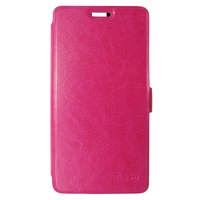 Husa tip carte cu stand roz cu decupaj casca pentru Lenovo A536
