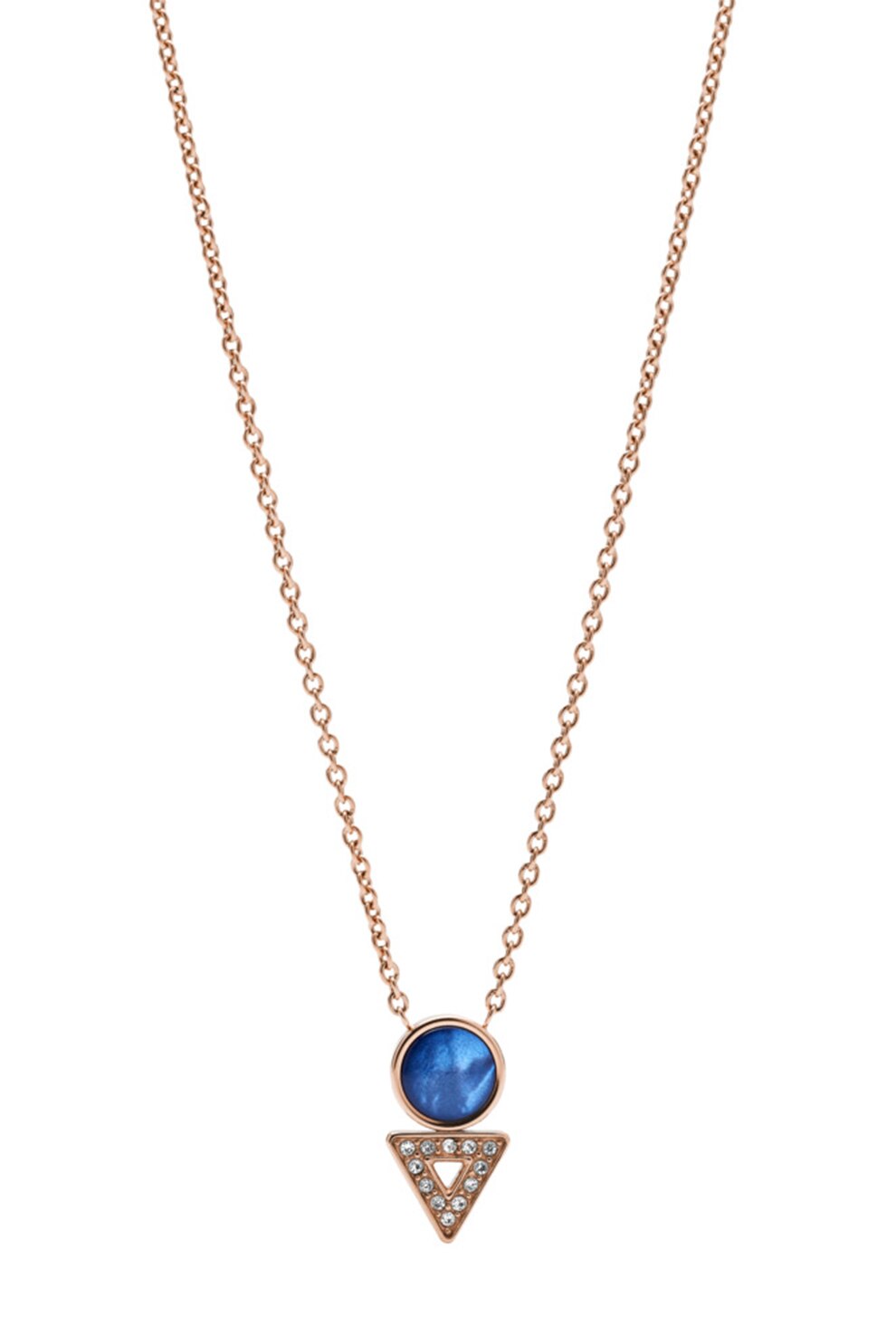 Fossil, Colier cu detaliu Mother of Pearl, Auriu/Albastru