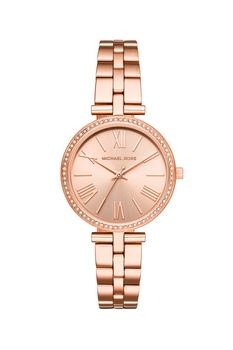 Michael Kors, Ceas analog cu cristale Maci, Auriu rose Michael Kors, Ceas analog cu cristale Maci, Auriu rose