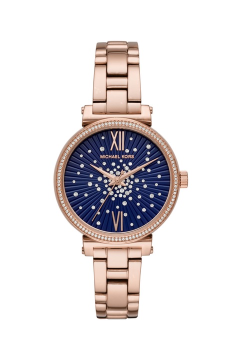 Michael Kors, Ceas din otel inoxidabil cu cristale, Auriu rose