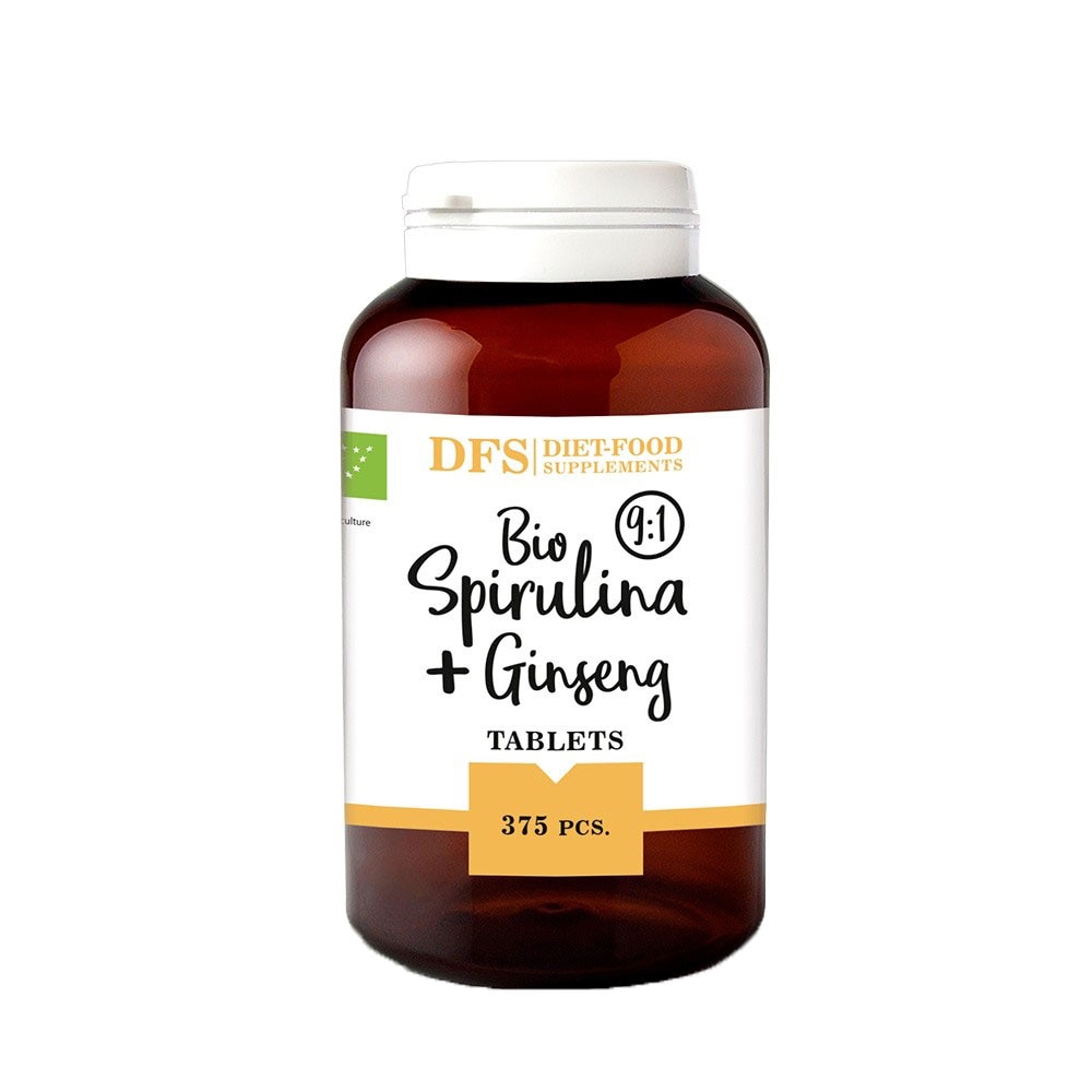 Tablete Bio Spirulina + ginseng - 375 tablete x 400mg, Diet Food, 150g