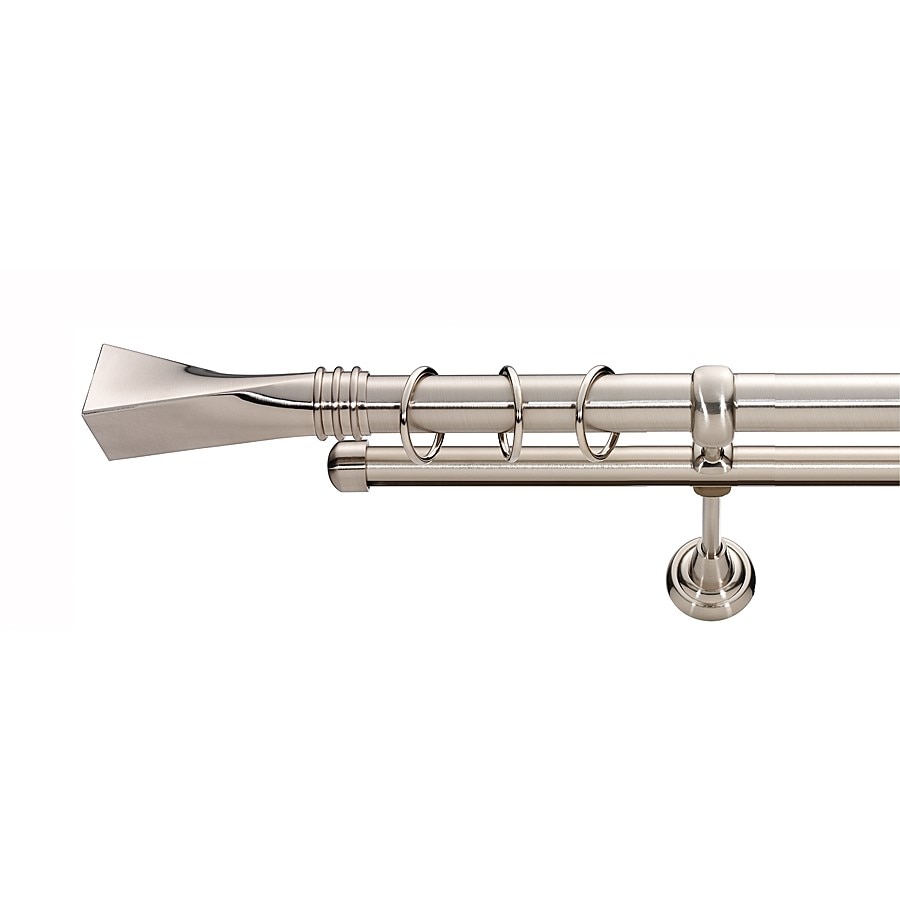 Galerie dubla Swing, teava neteda si profil,grosime25 si 19mm, inox, 200 cm