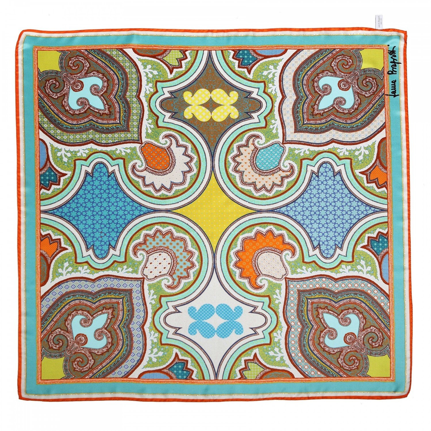 Esarfa matase Imperial dream turcoise-olive