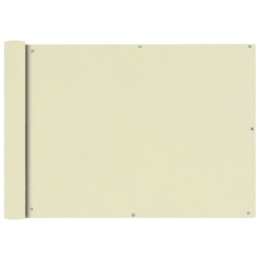 Paravan pentru balcon, vidaXL, Tesatura, 75 x 600 cm, Crem