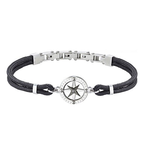 Bratara Morellato barbateasca SAHB07, Negru/Argintiu, nylon, inox