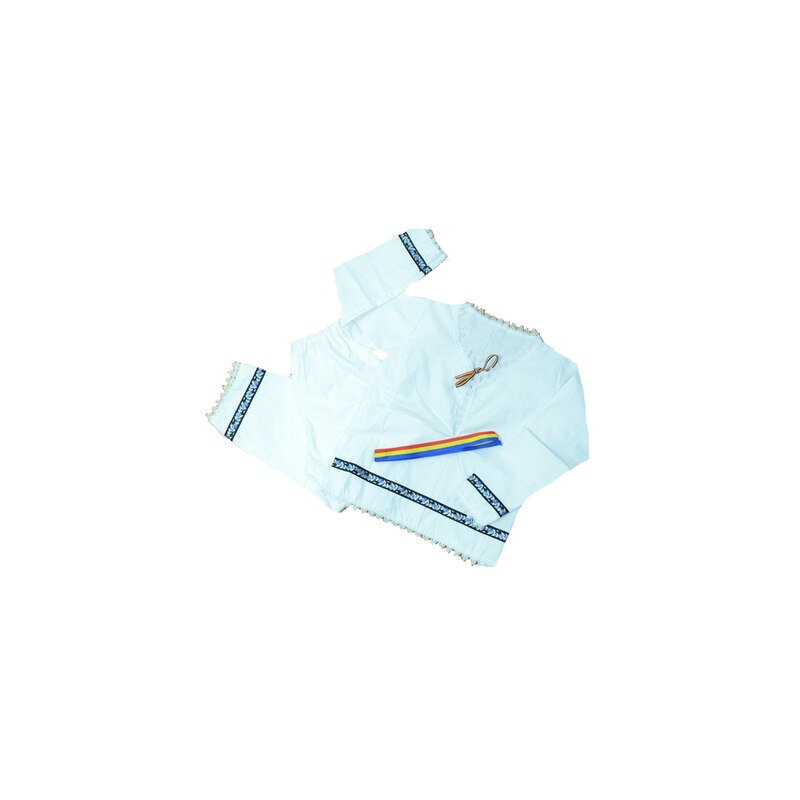 Costum traditional 3 piese pentru baieti Mini Junior CTRB1-A, Alb, 92