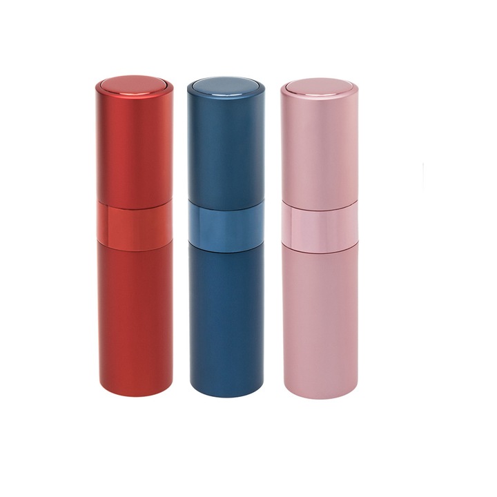 Set 3 recipiente cosmetice cu pulverizator tip spray DROPY®, pentru uleiuri esentiale sau parfumuri, 8 ml mecanism Twist