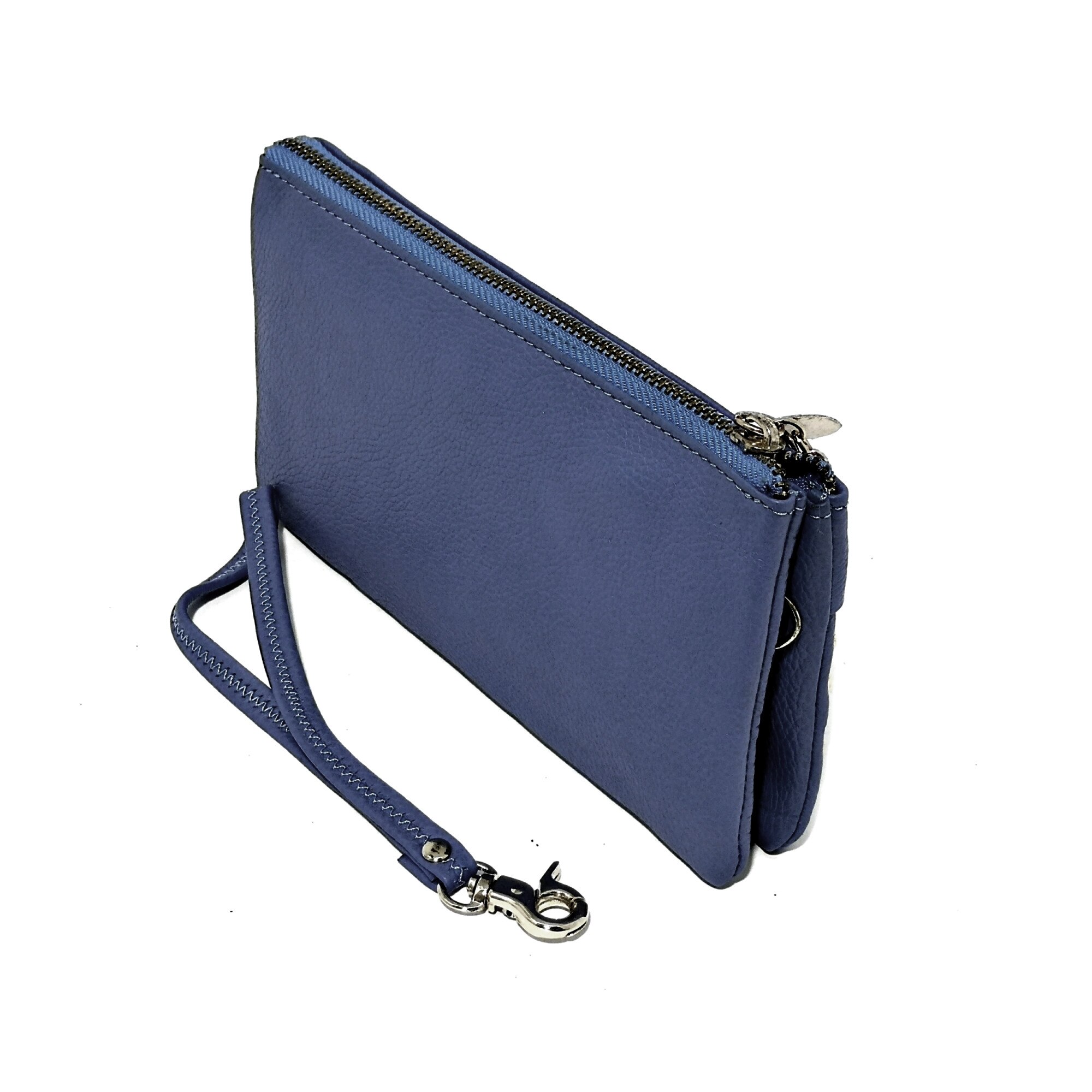 Borseta portofel dama din piele naturala , bluemarin, Hassion,5025 blue