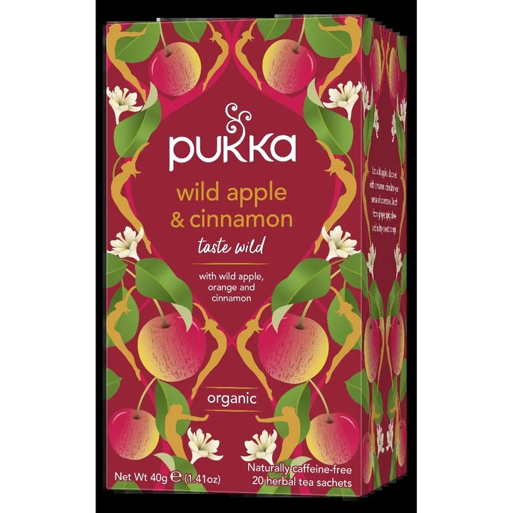 Ceai BIO Pukka – Wild apple & cinnamon, 20 pliculete