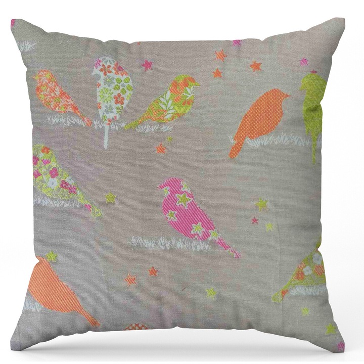 Декоративна калъфка "Шарени птички" 45х45 см.