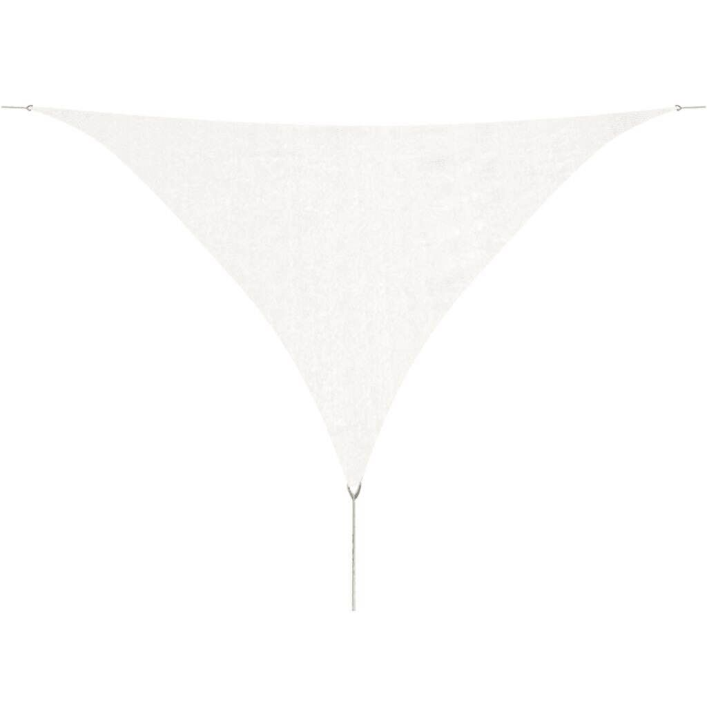 Copertina tip parasolar triunghiular, vidaXL, HDPE, 5 x 5 x 5 m, Alb