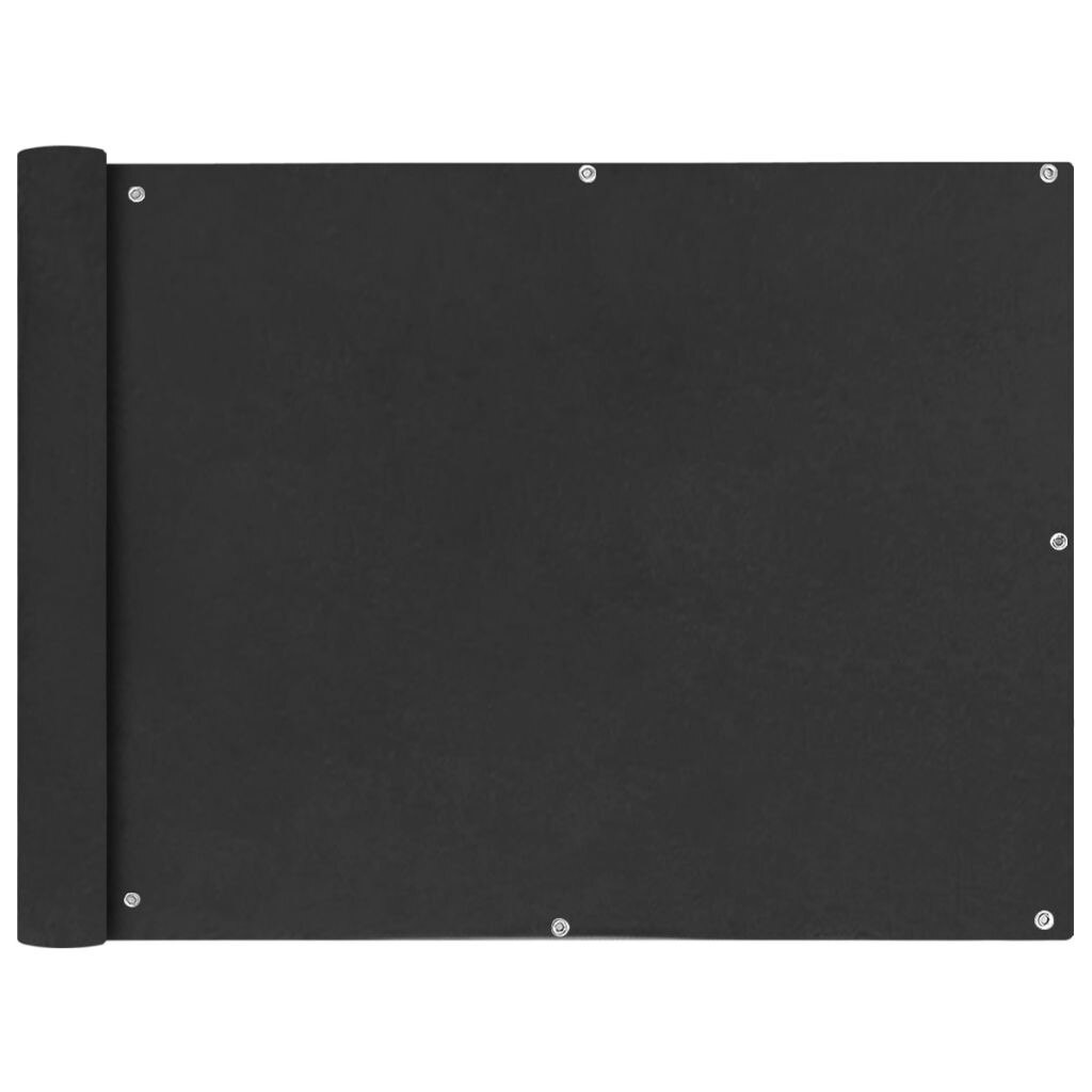 Paravan pentru balcon, vidaXL, Tesatura, 90 x 400 cm, Negru