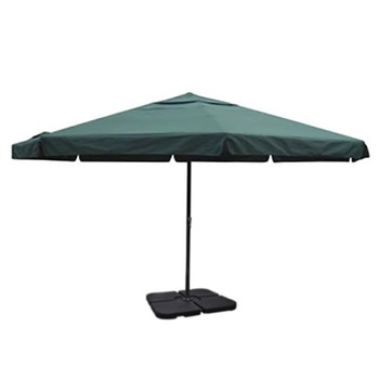 Umbrela de gradina, cadru de aluminiu si baza portabila, vidaXL, Tesatura, 3.25 m, Verde