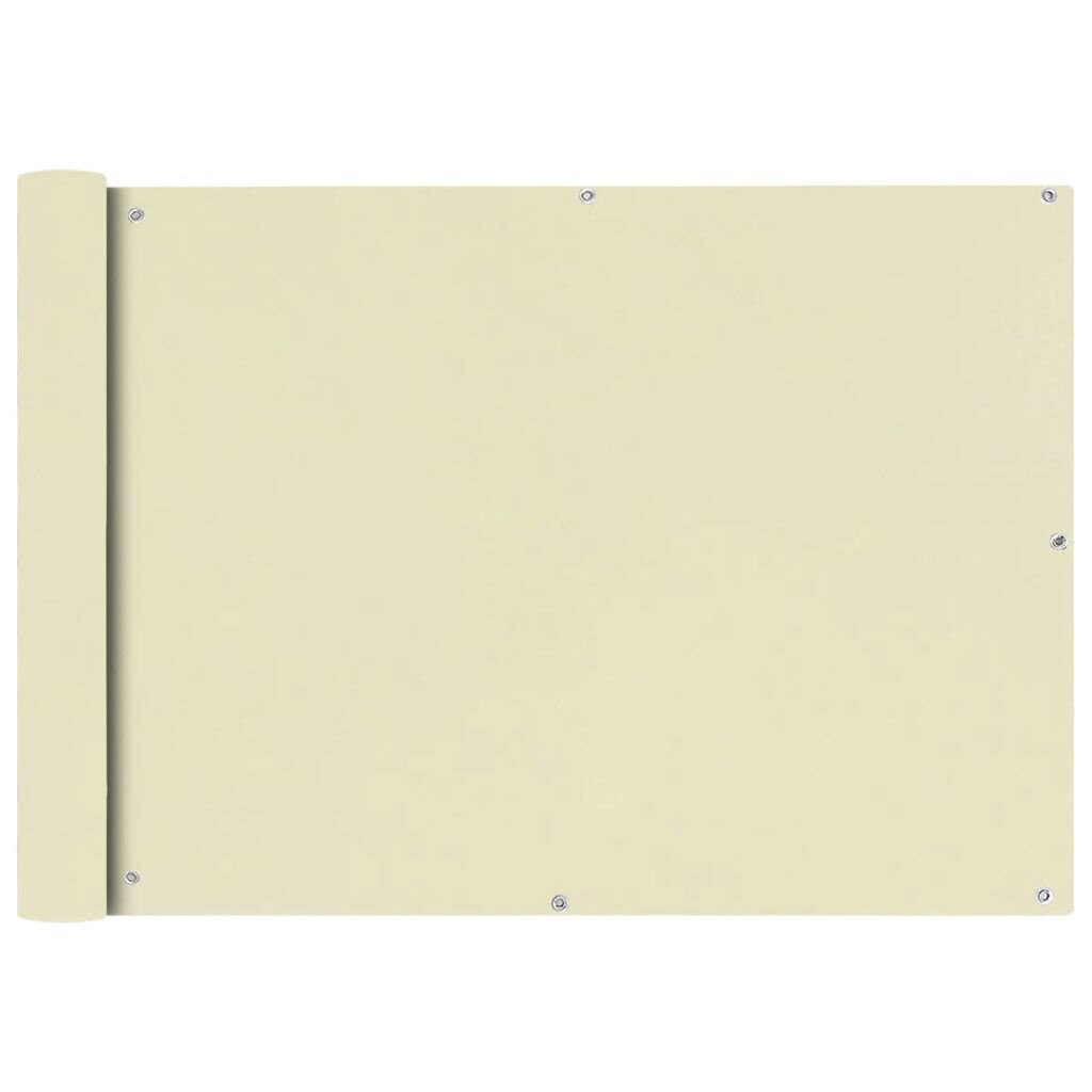 Paravan pentru balcon, vidaXL, Tesatura, 75 x 400 cm, Crem