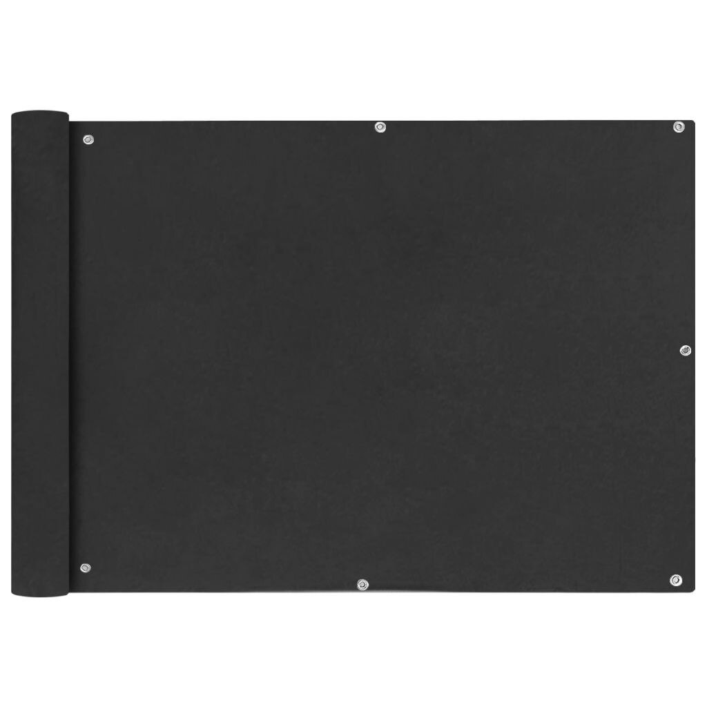 Paravan pentru balcon, vidaXL, Tesatura, 75 x 400 cm, Negru