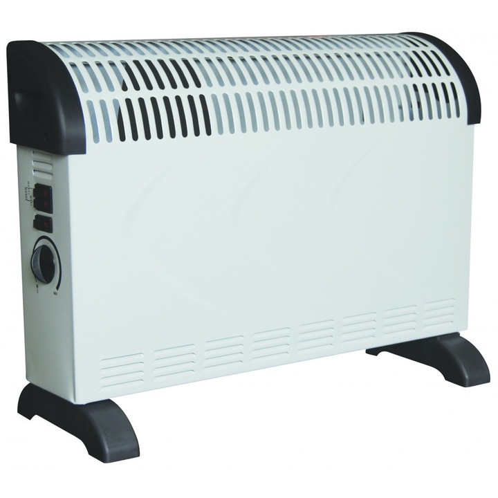 Convector electric cu ventilatie Sapir SP-1974-BT, de podea, 2000 W, 3 trepte, termostat, alb