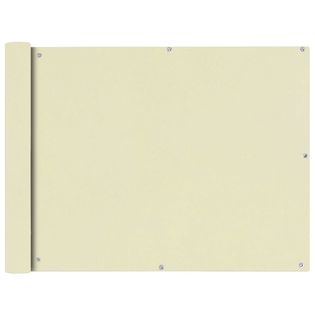 Paravan pentru balcon, vidaXL, Tesatura, 90 x 400 cm, Crem