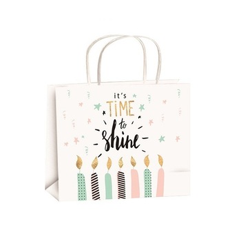 Punga cadou din hartie M 23 x 18 x 10 cm - Time to shine Punga cadou din hartie M 23 x 18 x 10 cm - Time to shine