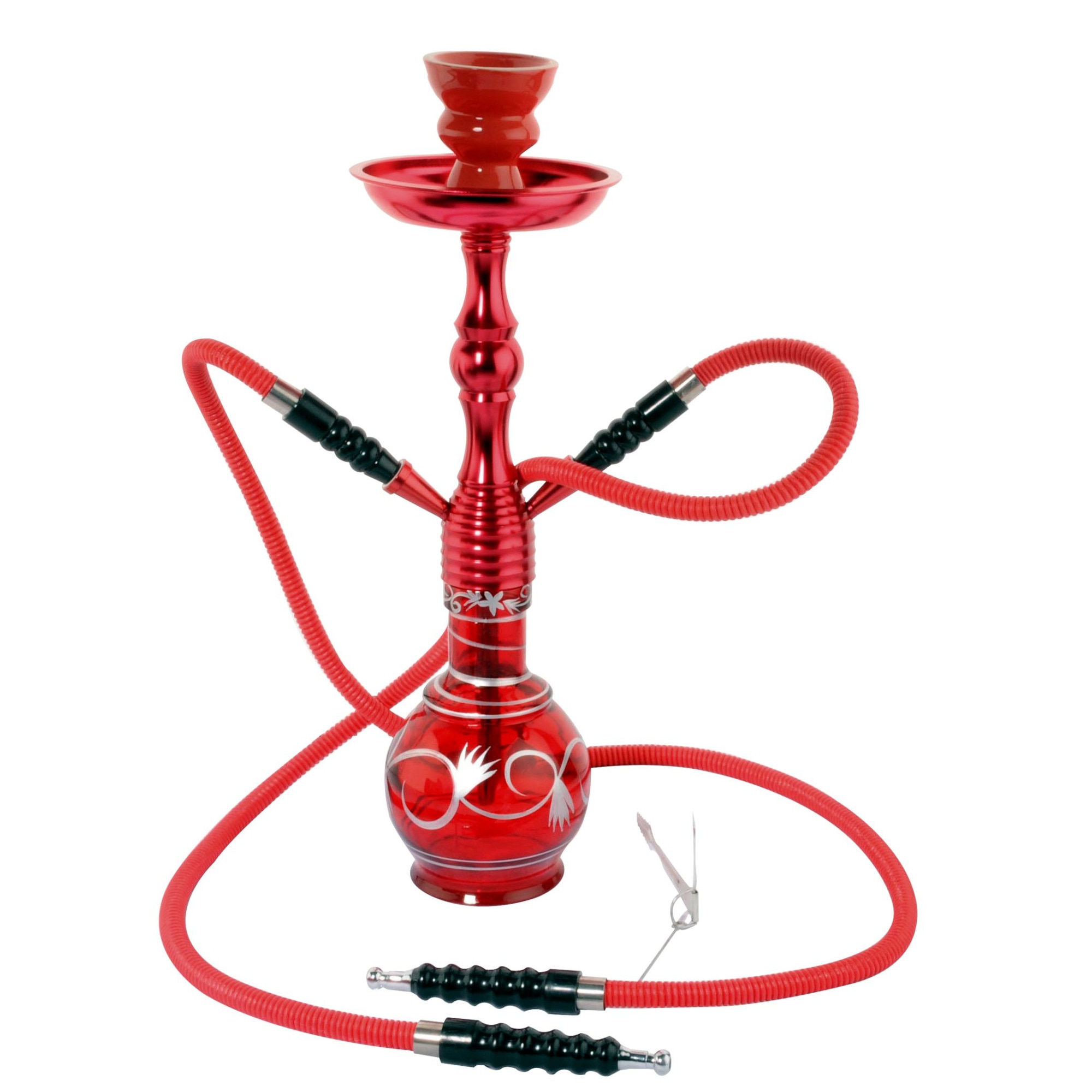 Narghilea Champ - Big Color (45 cm, doua furtunuri) Red