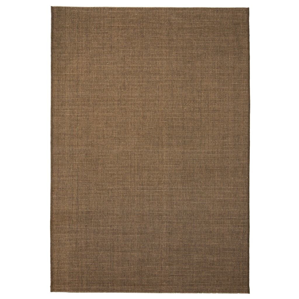 Covor aspect sisal, de interior/exterior, vidaXL, Tesatura, 140 x 200 cm, Maro