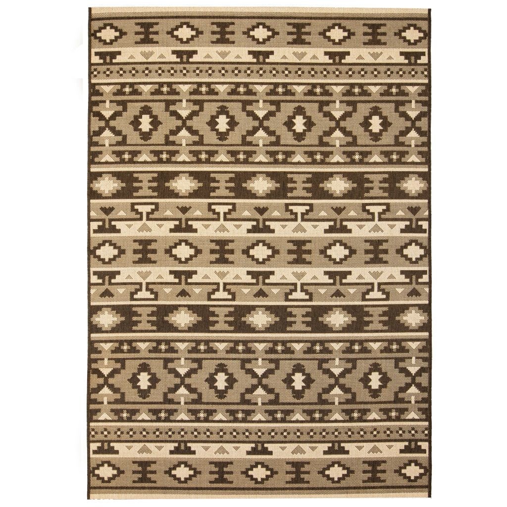 Covor aspect sisal, de interior/exterior, model etnic, vidaXL, Tesatura, 120 x 170 cm, Multicolor