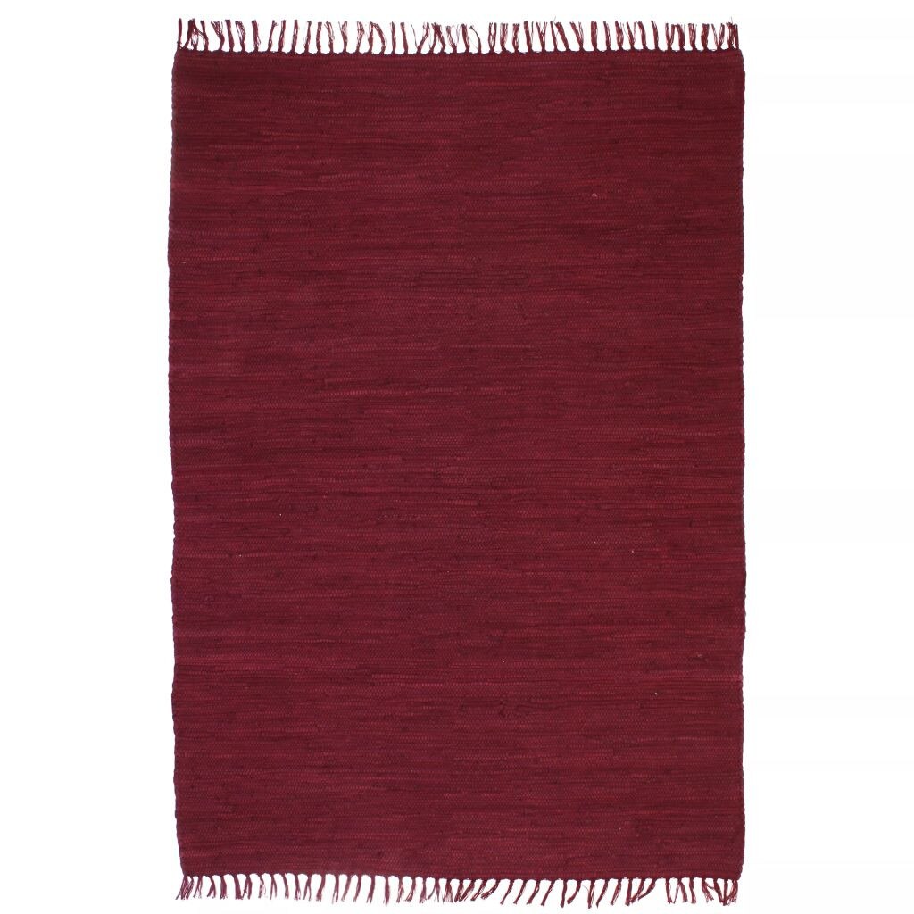 Covor Chindi, tesut manual, vidaXL, Bumbac, 160 x 230 cm, Rosu