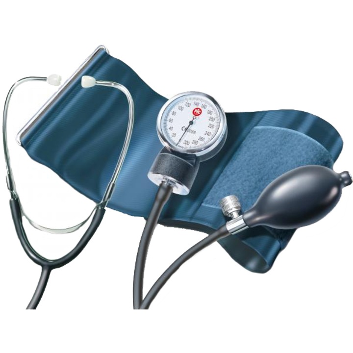 Tensiometru aneroid cu stetoscop C;asssic Stethomed, Precizie la masurare : +/- 3 mmHg; Interval de masurare : 0 – 300 mmHg, Albastru