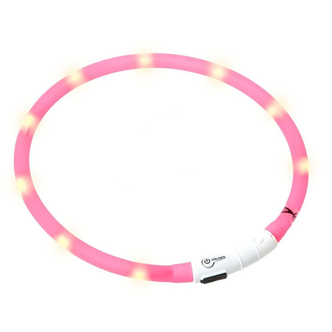 Zgarda din silicon Flash Light, Ring USB, 70cm