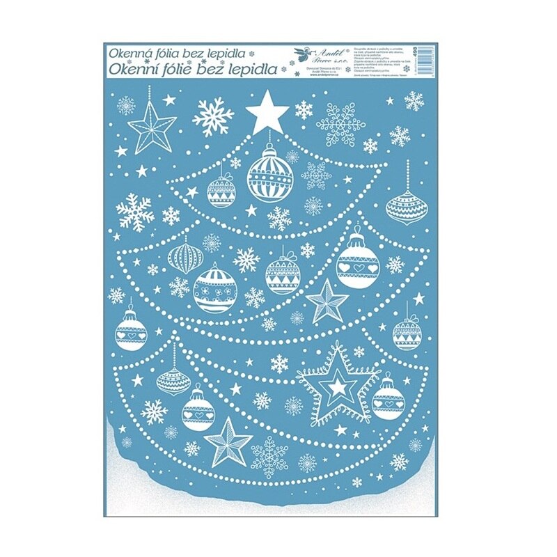 Sticker pentru geam, Craciun - brad de Craciun alb , 50 x 35 cm