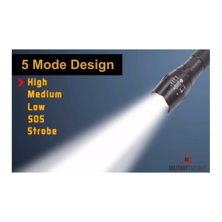 Комплект фенерчета TacLight, Обхват 1000 м, 2 броя