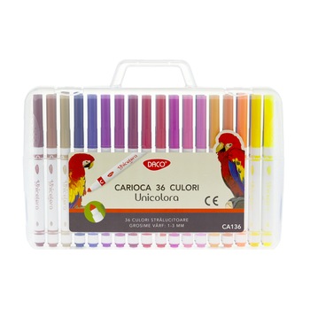 Carioca 36 culori varf conic Unicolora DACO CA136 Carioca 36 culori varf conic Unicolora DACO CA136