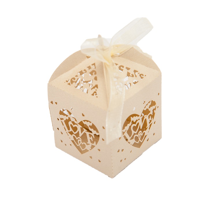 Marturie nunta/botez cutiuta Love ivory