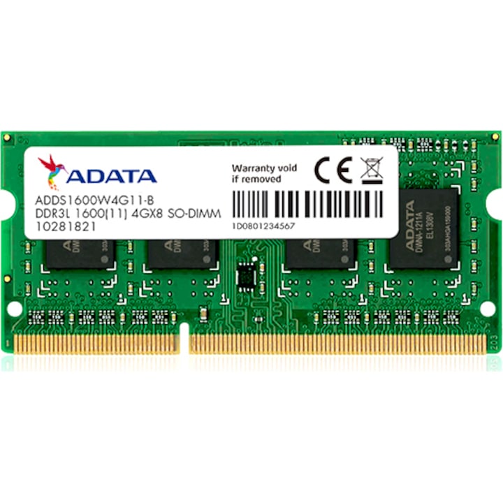 ADATA memória 4GB, 1600MHz, DDR3L, CL11, SODIMM, 1.35V