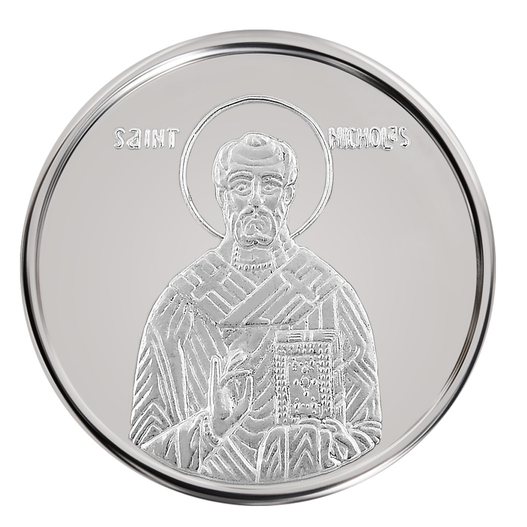 Medalie din argint Sf. Nicolae Facatorul de Minuni 3 g