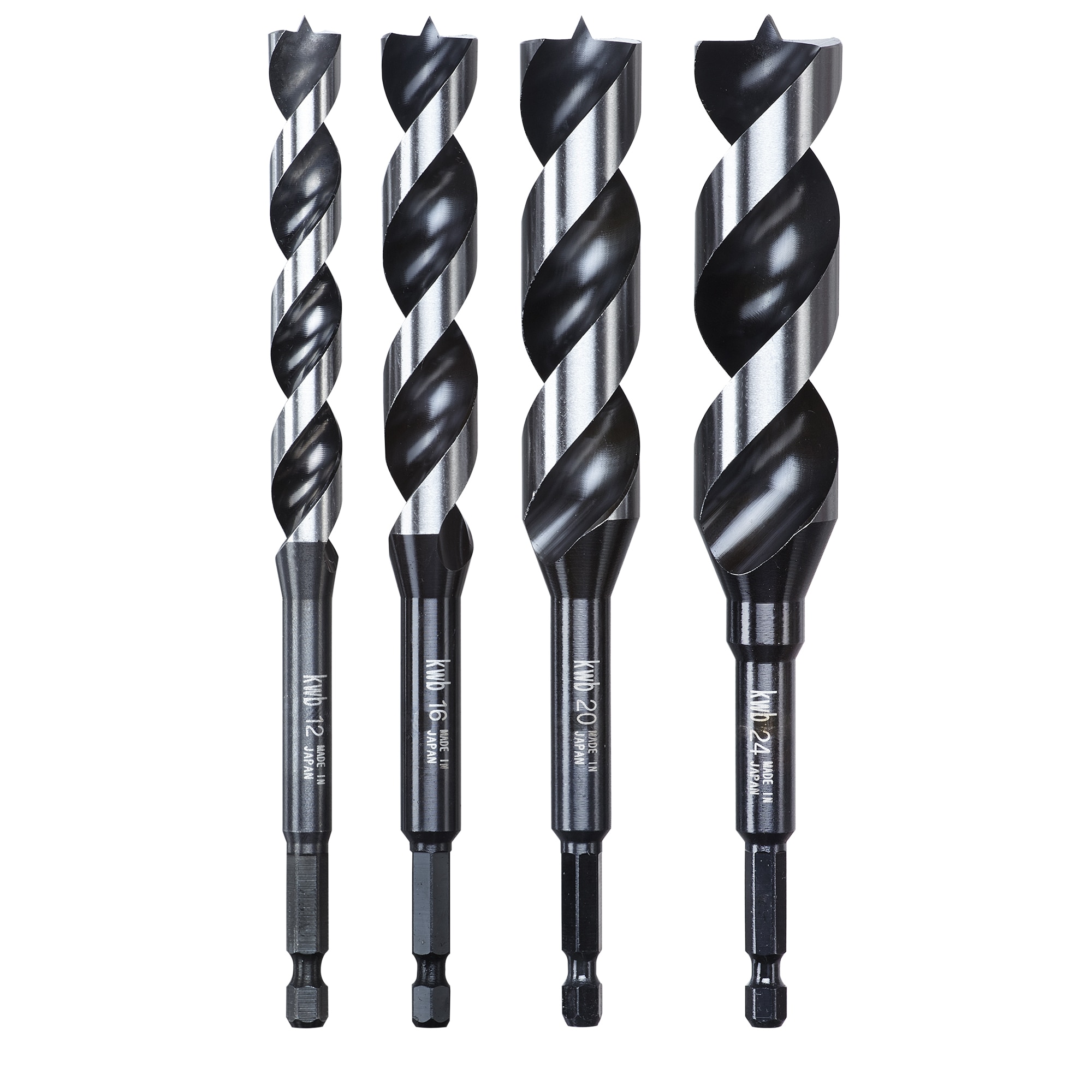 Set 4 burghie sfredel 3S kwb Einhell, 12/16/20/24 mm