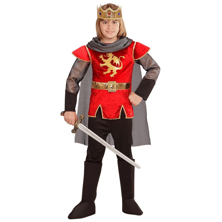 Costum Rege Arthur Rosu Widmann 4-5 ani
