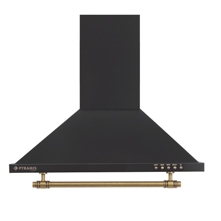 Hota incorporabila decorativa rustica Pyramis Chimney, Putere de absorbite 440mc/h, 1 motor, 60 cm, Negru