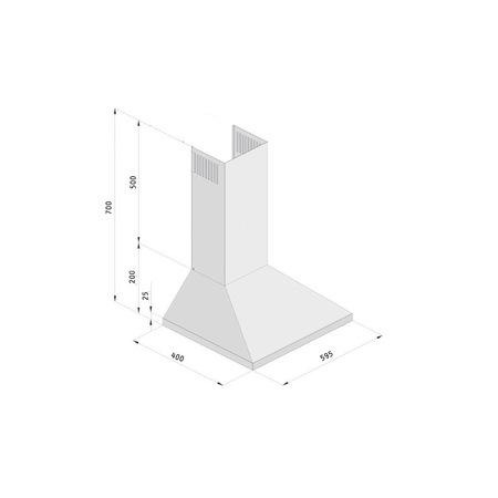 Hota incorporabila decorativa rustica Pyramis Chimney, Putere de absorbite 440mc/h, 1 motor, 60 cm, Negru