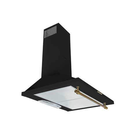 Hota incorporabila decorativa rustica Pyramis Chimney, Putere de absorbite 440mc/h, 1 motor, 60 cm, Negru