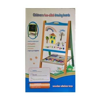 Tabla magnetica de scris si desenat multifunctionala cu 2 fete, marker, creta, cifre si litere magnetice, WOODEN WISDOM TOYS, Multicolor Tabla magnetica de scris si desenat multifunctionala cu 2 fete, marker, creta, cifre si litere magnetice, WOODEN WISDOM TOYS, Multicolor