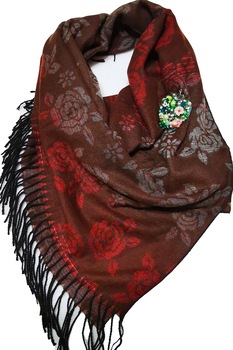 Sal casmir,fular lung, Small Roses,imprimeu floral Sal casmir,fular lung, Small Roses,imprimeu floral