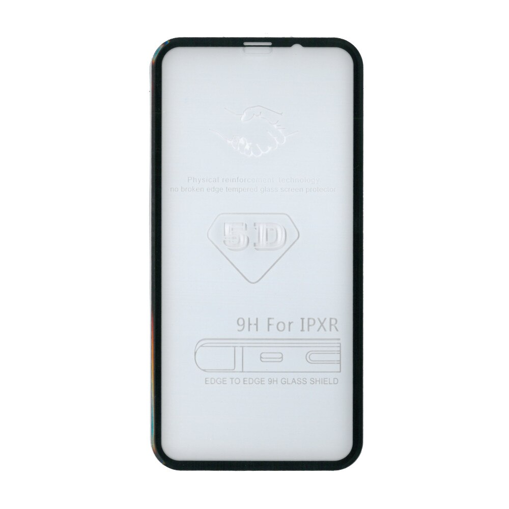 Folie sticla full size 3D, cu adeziv pe toata suprafata, EuroCELL, pentru iPhone XR, negru