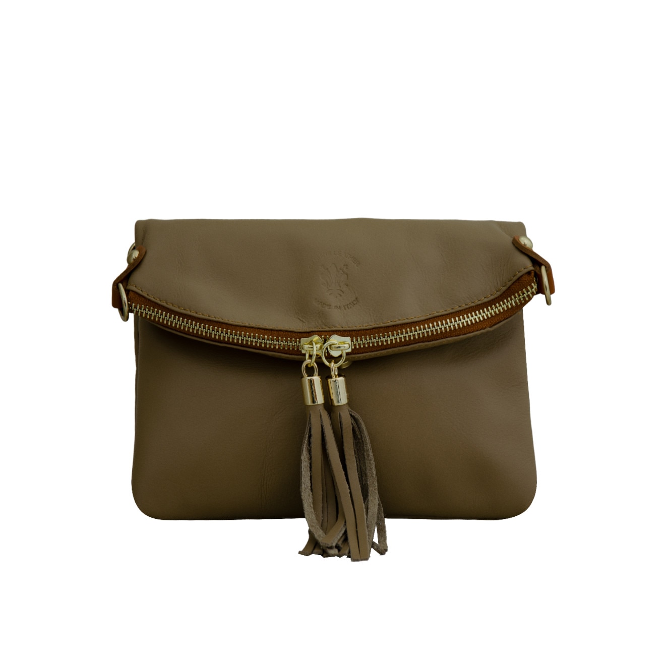 Geanta crossbody din piele naturala, Celia taupe