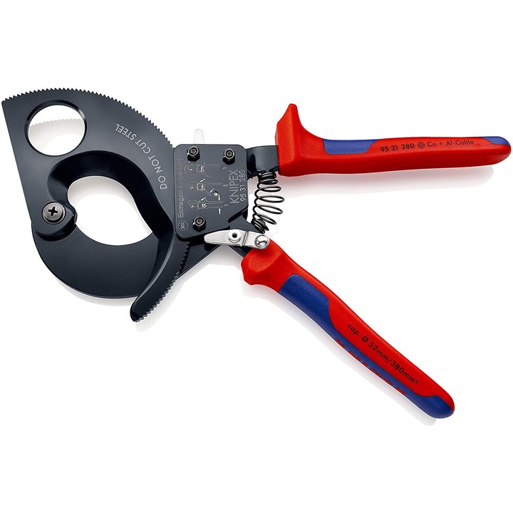 Foarfeca cu clichet pentru taiat cabluri, KNIPEX, 280 mm