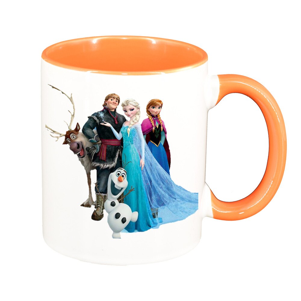 Cana personalizata, Frozen, exterior portocaliu, ceramica, 330 ml