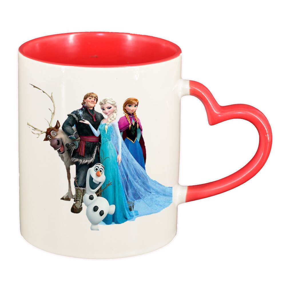 Cana personalizata, Frozen, manier inima rosu, ceramica, 330 ml