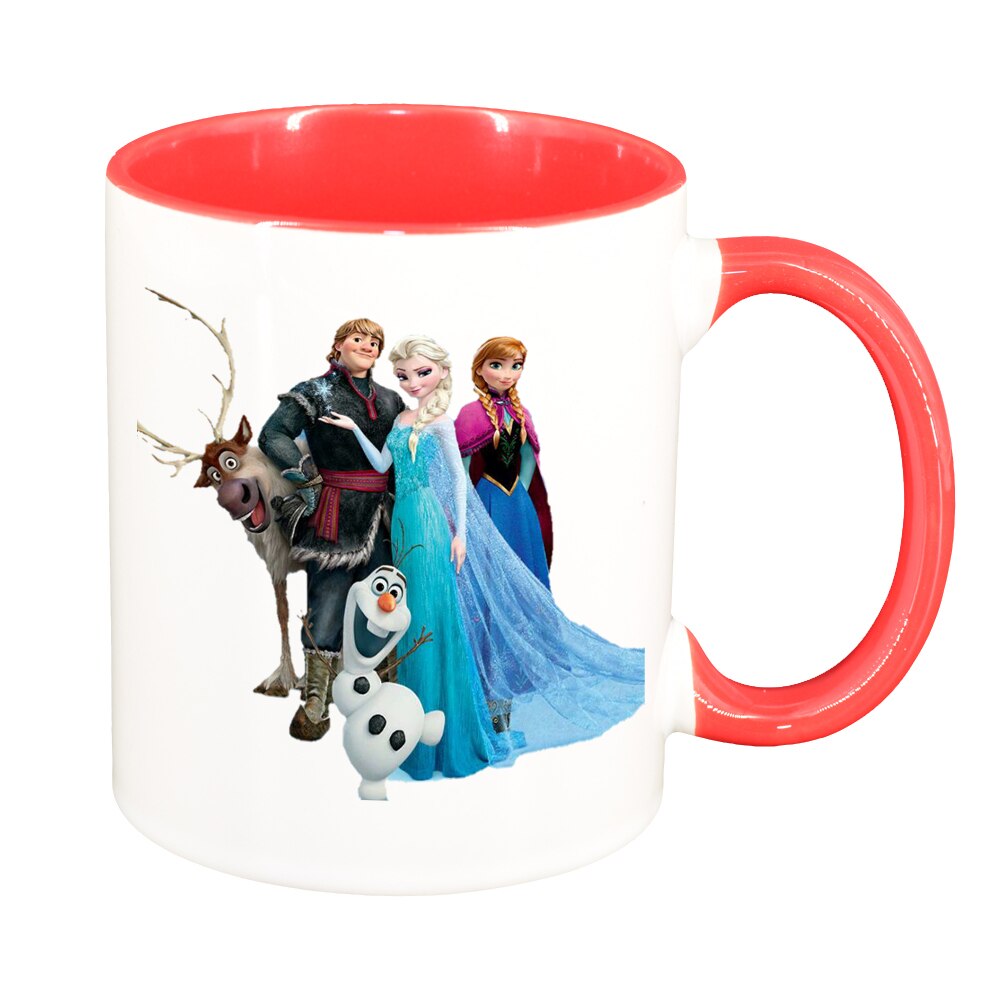 Cana personalizata, Frozen, rosu exterior, ceramica, 330 ml
