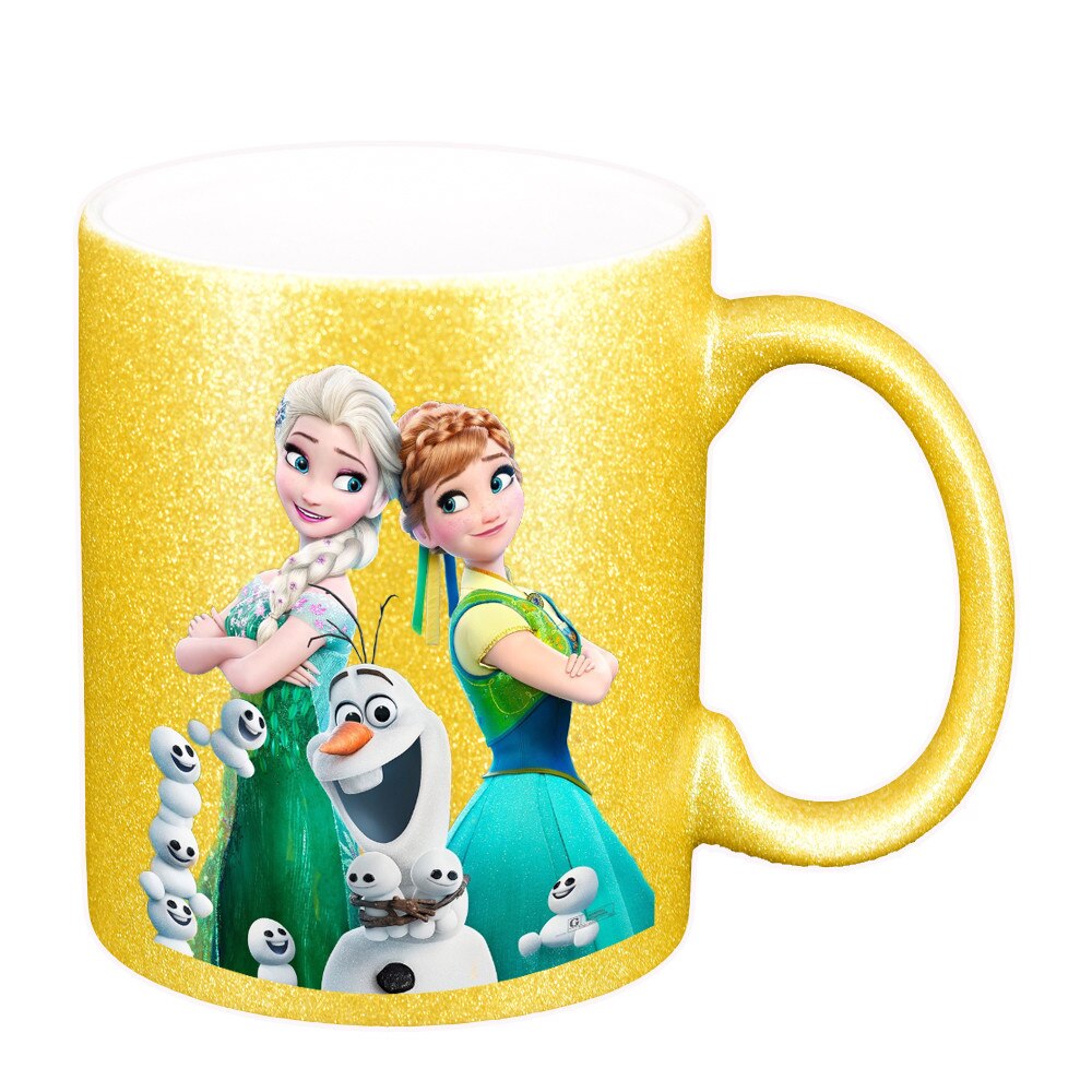 Cana personalizata, Frozen, sidefata auriu, ceramica, 330 ml