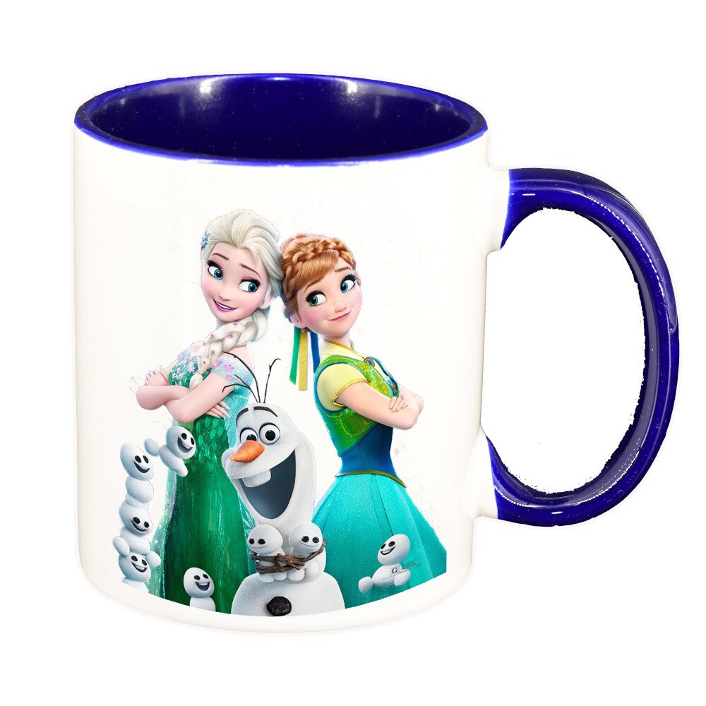 Cana personalizata, Frozen, exteior albastru, ceramica, 330 ml